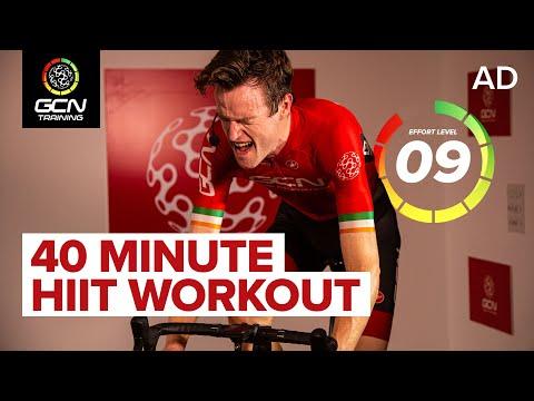 Tập luyện đạp xe HIIT trong nhà 40 phút