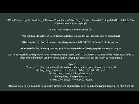 Sửa Tiểu Đường Glucena Úc