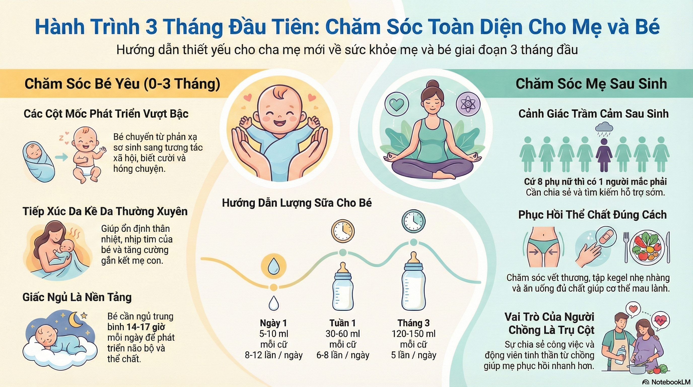 Cẩm nang Chăm sóc Mẹ và Bé 3 Tháng Đầu
